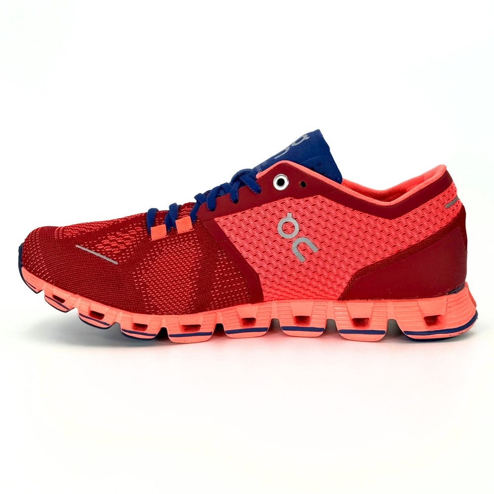 On Cloud X Womens 6.5 Running Shoes Red Orange Athletic Gym Training Sneakers - Picture 4 of 10